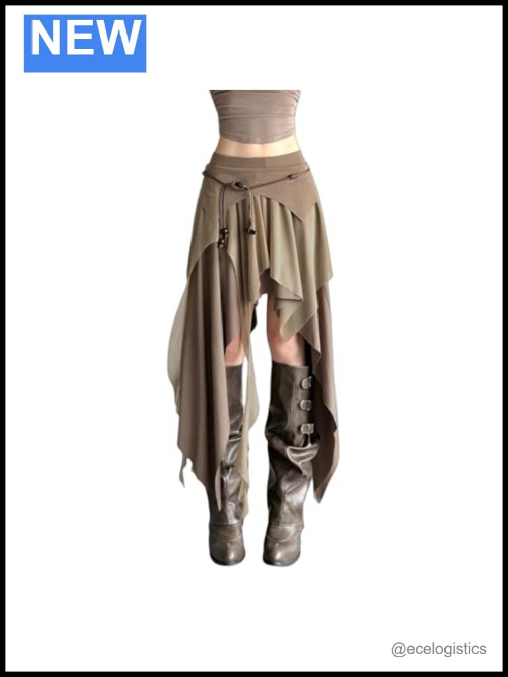 Asymmetrical Layered Ruffle Flared Skirt Gothic Fairycore Dance Cheer